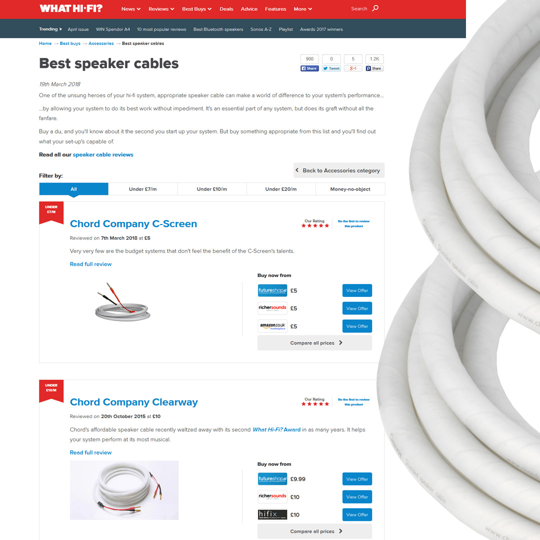 chord c-screen Clearway  & Best Buys Chord  C cable: What screen speaker